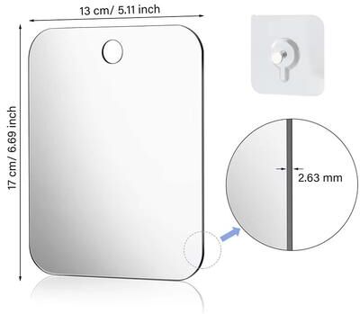 Perfect Picks Market Fogless Shower Mirror With Stand Anti Fog Mirror For Bathroom & Travel Grooming yellow