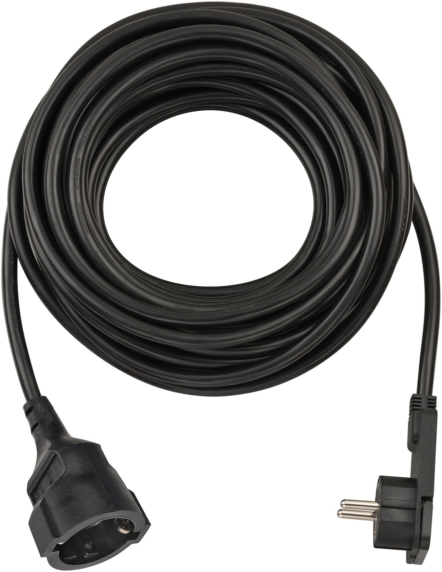 Brennenstuhl Qualitäts-Kunststoff-Verlängerungskabel mit Flachstecker 5m schwarz 1168980050