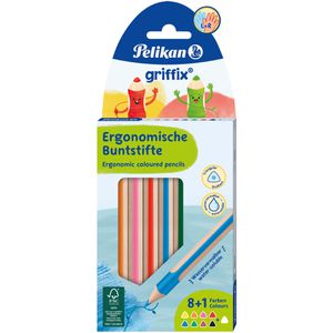 Pelikan Buntstifte griffix 8+1, 700856, farbig sortiert, 9 Stück