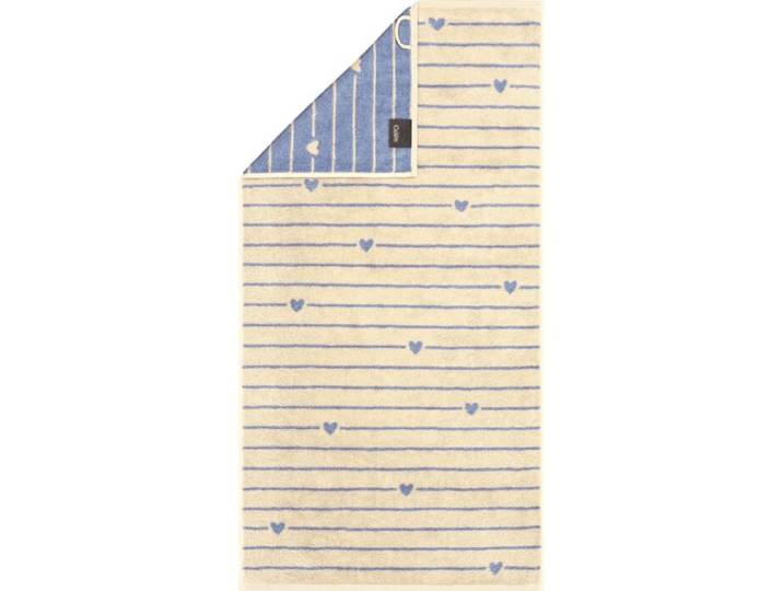 Cawö Frottierwäsche Lines & Hearts mit eingewebtem Design – Handtuch – 50x100 cm