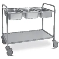 Virtus Wagen für GN-Behälter mit 1 Zwischenboden, 3x GN 1/1 H=200 mm (1550)