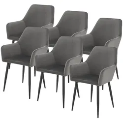 Esszimmerstuhl Hollola 6er Set Dunkelgrau [en.casa]