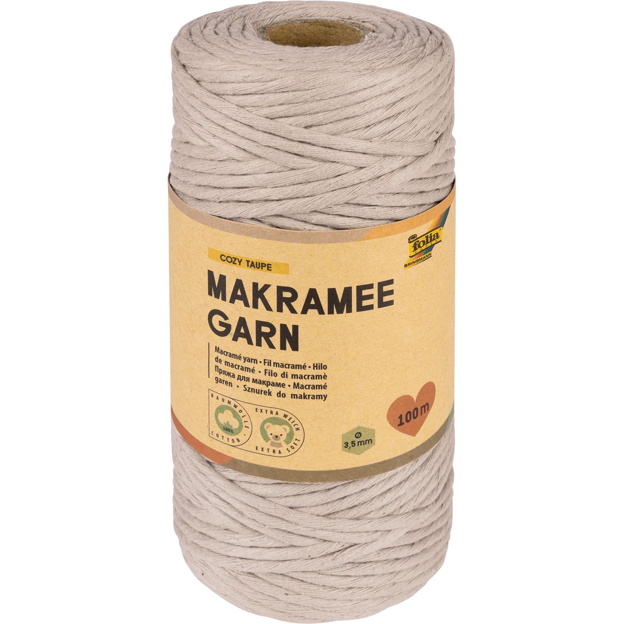 folia Makramee Garn taupe Cozy taupe