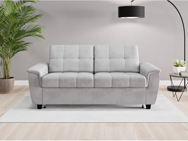 Einzelsofa Nairobi - Grau (Achatgrau) - Vintage Velours