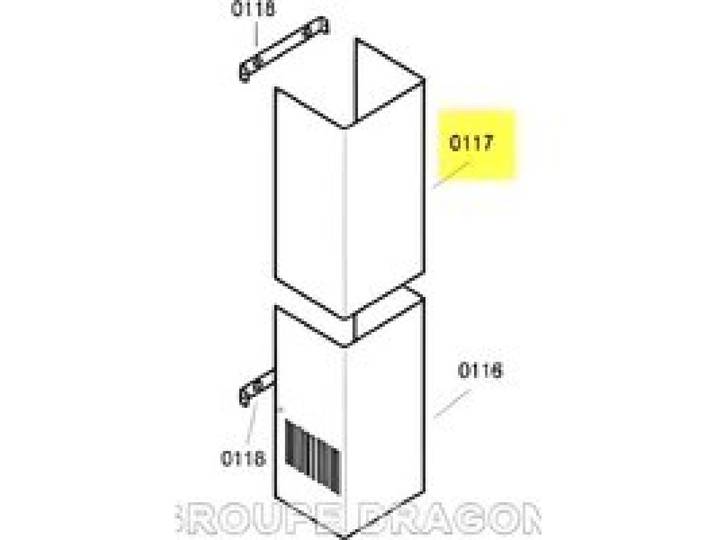 Rallonge cheminée pour hotte SIEMENS LC964WA10/01 - Pièce dorigine Constructeur