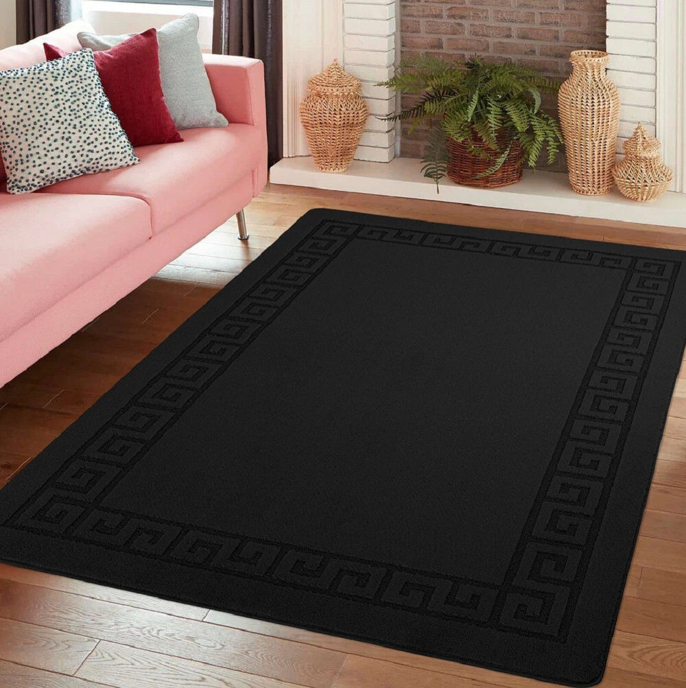Fairmont Park Rectangle Dhurrie Washable Black Rectangle 120 x 150 cm