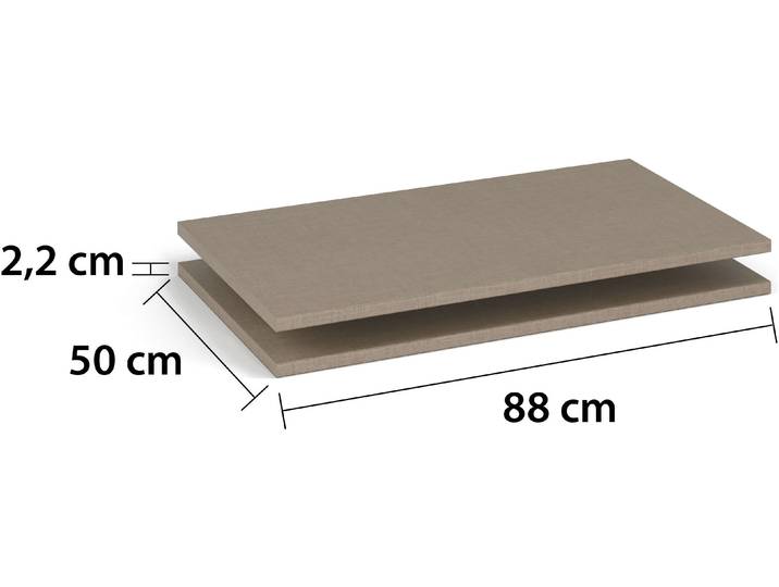 Einlegeboden RAUCH Zubehör für Rauch-Schwebetürenschränke ORANGE , beige (leinenoptik hell), B:88cm H:2,2cm T:50cm, Holzwerkstoff, Einlegeböden, Einlegeboden, 2er-Set Breite 88 cm, Tiefe 50 cm