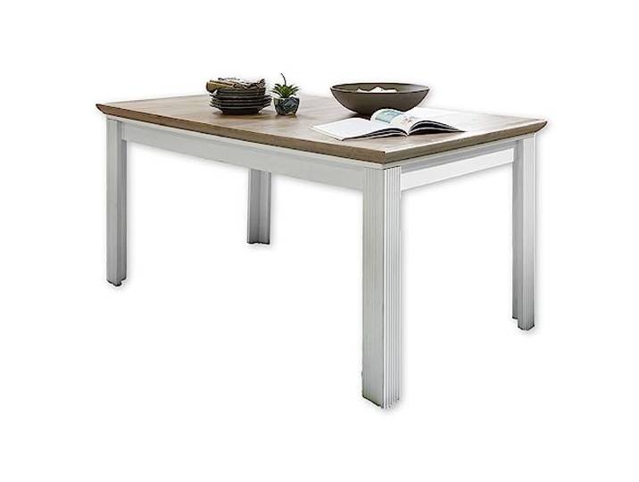 JASMIN Esstisch ausziehbar Pinie hell Artisan Eiche 160-220 x 76 x 90 cm Ausziehbarer Esstisch mit Einlegeplatte im Landhausstil für Wohnzimmer und Esszimmer, Pinie hell Dekor