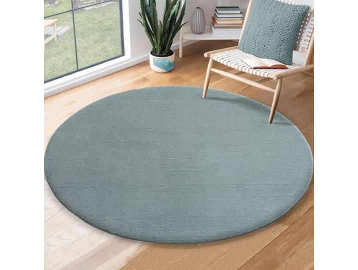 Tapis Rond - THE CARPET - Relax - Antidérapant - Lavable - Bleu - 200 cm