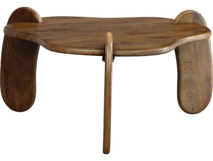 Couchtisch Mango Massivholz Walnussfarben 78x78x39,5cm Modern Design