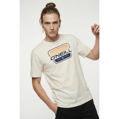 T-Shirt O'NEILL "O'NEILL GRAPHIC T-SHIRT", Herren, Gr. M (50), beige (snow weiß), Obermaterial: 100% Baumwolle, Shirts T-Shirt, sportliche Passform, aus Baumwolle