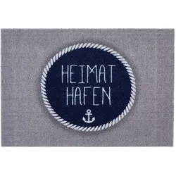 Homelike Design-Fußmatte –  mit Aufdruck "Heimat Hafen", rutschfest & pflegeleic...