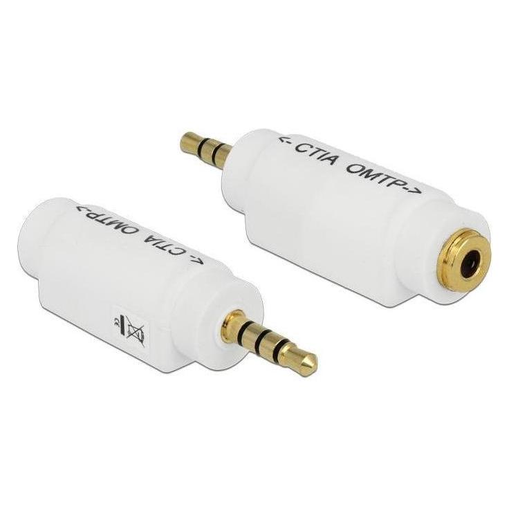 Delock Adapter 3,5 mm 4 Pin Klinkenstecker > 3,5 mm 4 Pin Klinkenbuchse (Klinkenadapter) (65590)