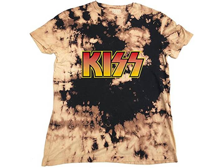 KISS Unisex Tee: Classic Logo (Dip-Dye) - Large - Brown, Black