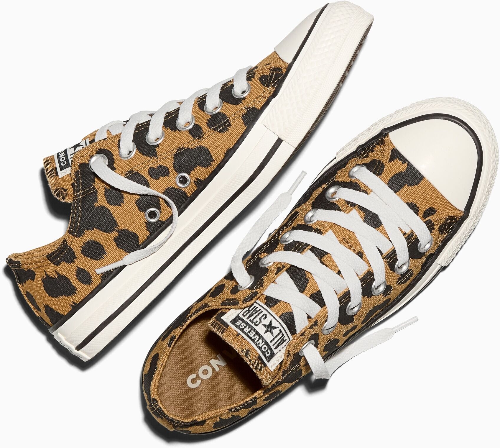 Sneaker CONVERSE "CHUCK TAYLOR ALL STAR COW PRINT", Damen, Gr. 36, braun (honey stick, schwarz, egret), Textil, Schuhe Sneaker honey stick, schwarz, egret 36