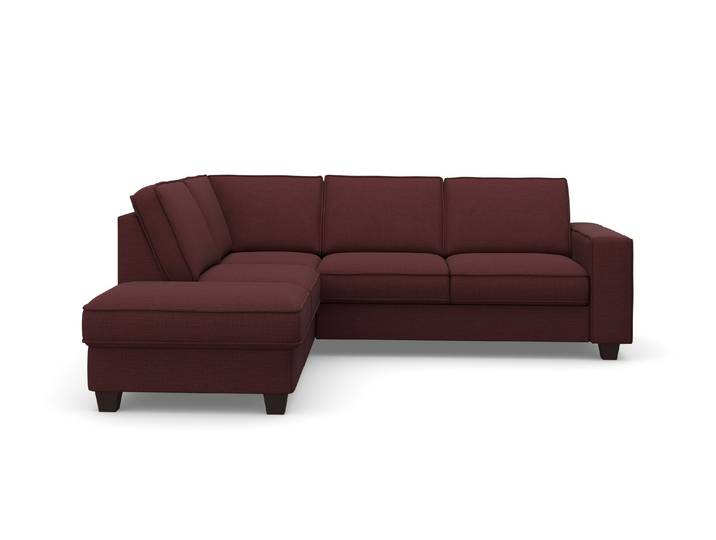 Ecksofa, 236x213 cm, Luxus-Microfaser, Chianti, Ottomane Links, Klassisch, Home-affaire