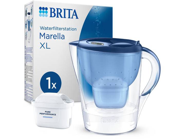 BRITA Waterfilterkan Marella XL - 3\,5L - Blauw - incl. 1 MAXTRA PRO Pure Performance Waterfilterpatronen