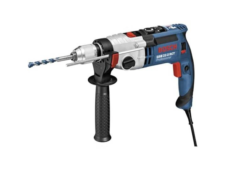 Bosch Professional Schlagbohrmaschine GSB 21-2 RCT (Bohr-Ø in Beton: 13-22 mm, 1300 Watt, inkl. Schnellspannbohrfutter 13mm, Tiefenanschlag 210mm, Zusatzhandgriff, Handwerkoffer), Corded Electric