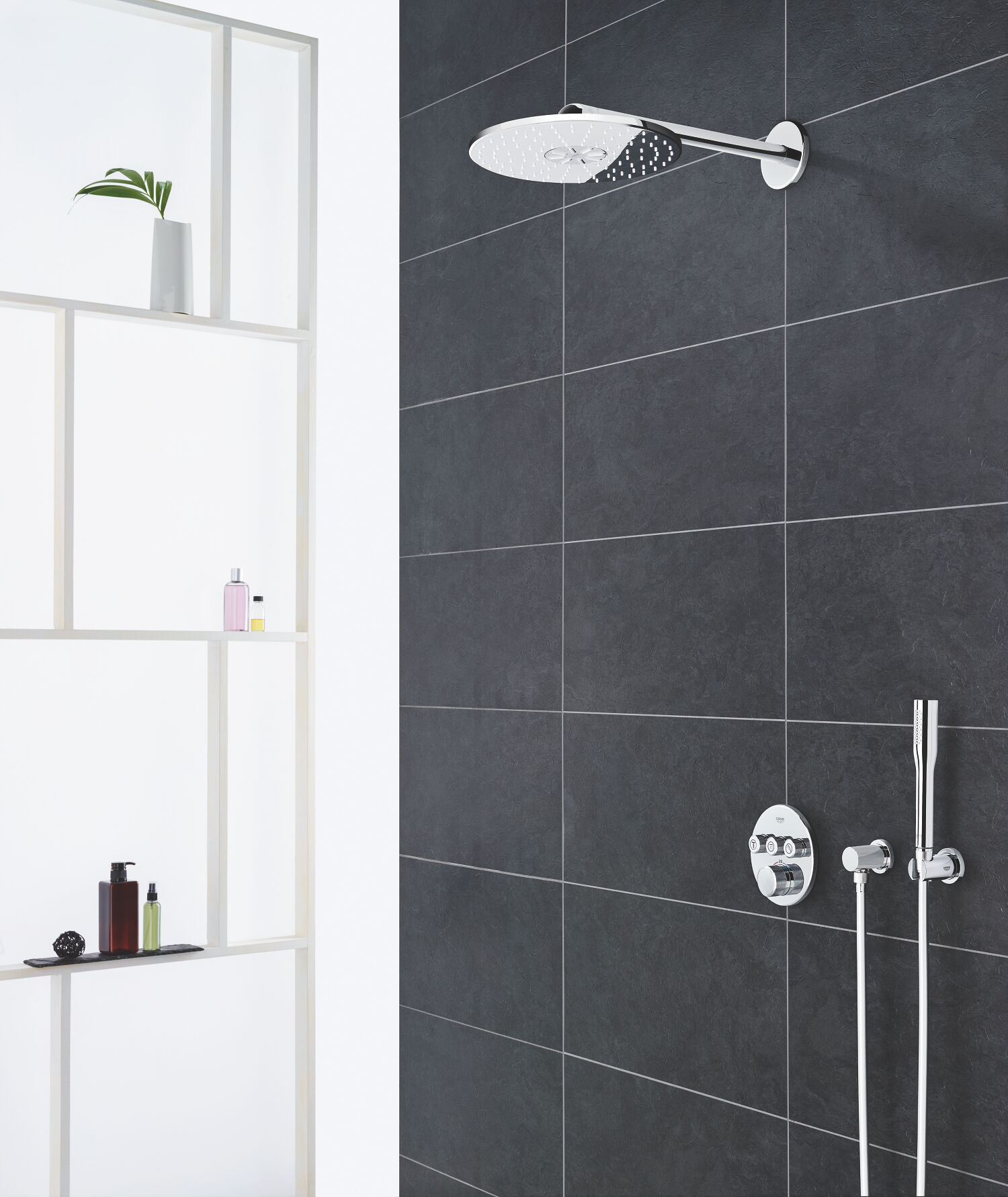 Grohtherm Smartcontrol système de douche Grohe chromé, thermostat encastré, douche de tête et douchette