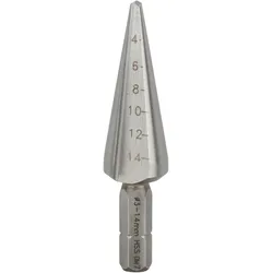 Bosch Professional Zubehör, Bohrereinsatz, Blechschälbohrer HSS, Sechskantschaft, 3 - 14 mm, 60 mm, 1/4-Zoll