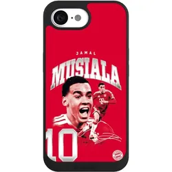 Nivocase Handyhülle für Apple iPhone 17e Hülle NIVOpure Case Schwarz FC Bayern München FCB Jamal Musiala (Apple iPhone 17e), Smartphone Hülle, Schwarz