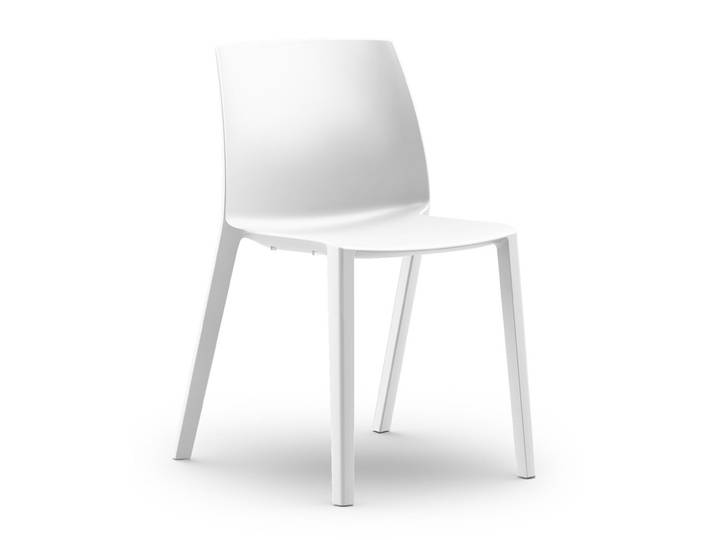 Chaise d’extérieur Olga sans accoudoirs en polypropylène – Blanc