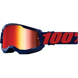 100%, Damen, Sportbrille, Strata 2 Goggle Masego - Mirror Red (Masego, Mirror Red), Blau