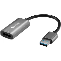 Sandberg HDMI Capture Link to USB, Video Adapter, Grau