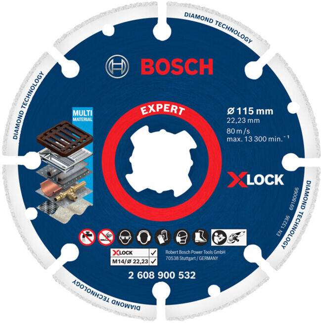 BOSCH EXPERT Disque métal diamanté X-LOCK disque de coupe, 115 x 22,23 mm (2608900532)