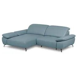 Ecksofa Monza Leder Smoke Blue