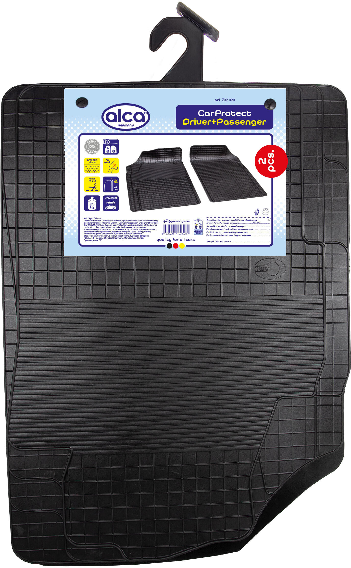 Alca Fußmatte Gummi-Fußmatten Schwarz Fahrer-/beifahrerseite 732020