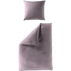 Bettwäsche Mako-Satin flieder ( 240x220cm, mit 2 Kissen) - 135x200cm, mit 1 Kissen