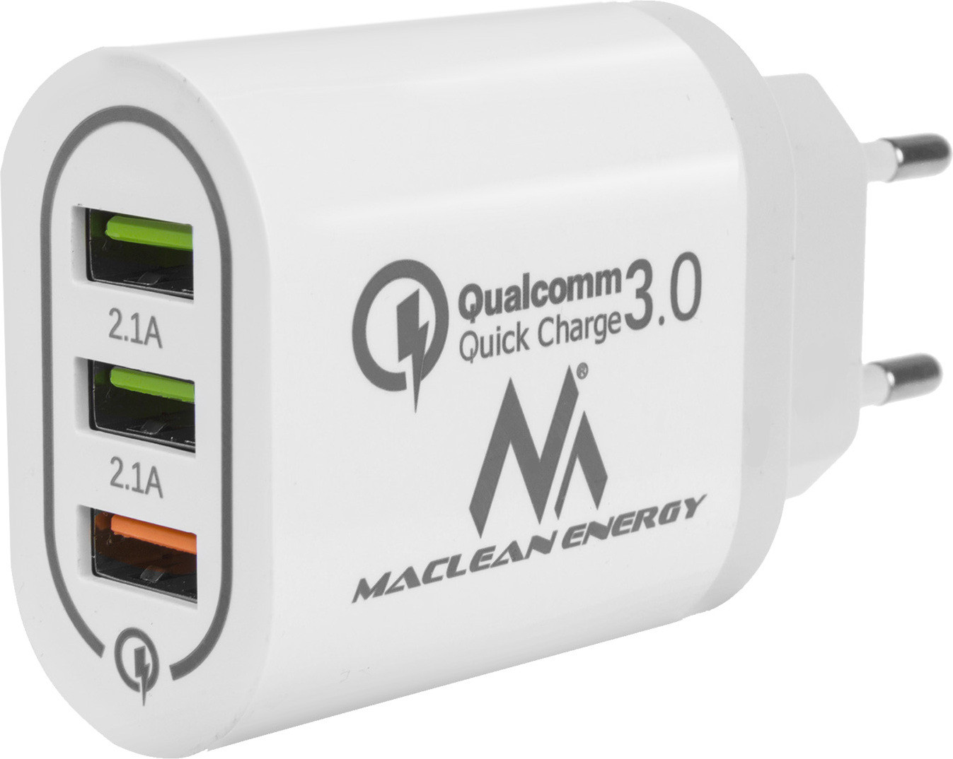 Maclean MCE479W Universele snellader met 3 USB-poorten