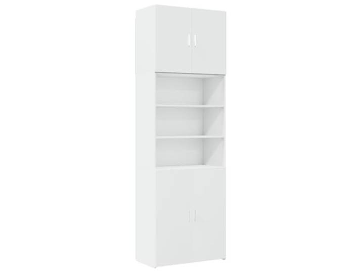 KKgypkn Highboard Weiß 80x42,5x249 cm Holzwerkstoff Offene Fächer und Türen, pflegeleichte Oberfläche, vielseitig einsetzbar, mit Wandhalterung