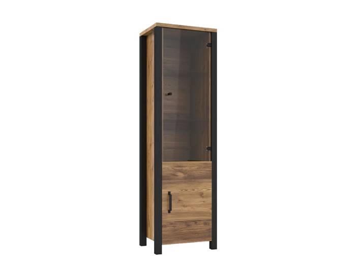 Vitrine 2 portes naturelle et noire