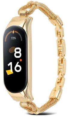 Everyday Crate Xiaomi Mi Band 7 6 5 4 3 Metal Watch Band Copper Chain Bracelet With Unibody Case gold