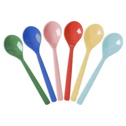RICE Melamin Teelöffel-Set bunt – 6 Stück, 14,5 cm