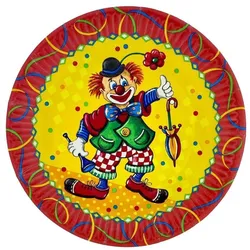Pappteller Partyteller Einwegteller Clown Kindergeburtstag Feier Party Rund