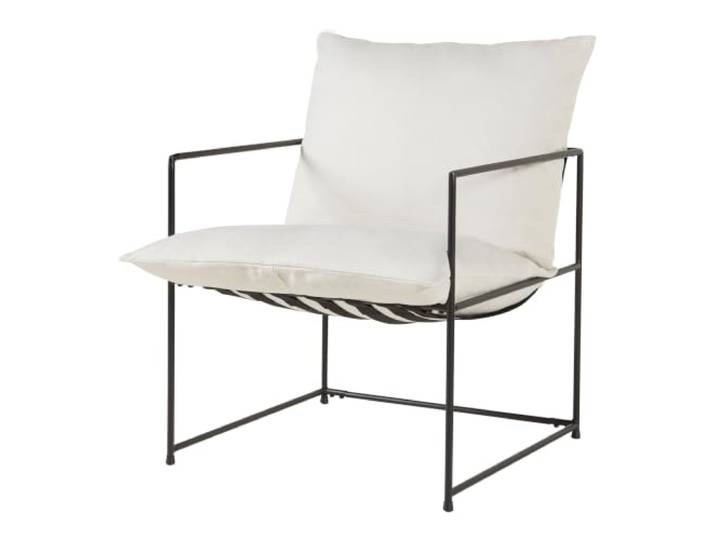 Helloshop26 Sessel, 90 x 61 x 70 cm, Schwarz / Beige, 03_0009477