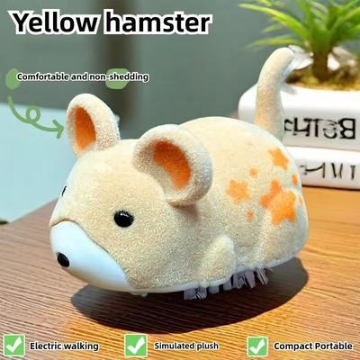 Inspire Curations Electric Hamster Interactive Cat Toy Self Play Moving Teaser For Indoor Cats yellow 1pcs