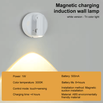 Inspire Picks Magnetic USB Rechargeable LED Wall Light Wireless Dimmable Reading Spotlight With Touch Control g