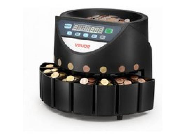 VEVOR Münzzähler Münzsortier Münzzählmaschine Münzzählautomat, 8 Stückelungen Sortiert bis zu 147 Münzen/Min mit LED-Anzeige Reibungsloser Betrieb Stapelverarbeitung 850 Münzen