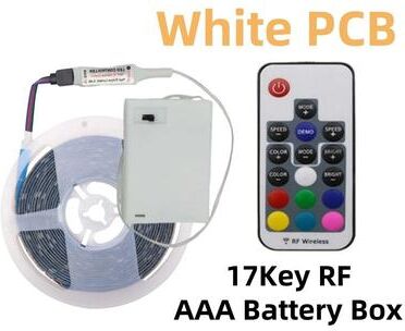 Uplift Picks Portable Battery Powered RGB LED Strip For Colorful Flexible Accent Lighting white (17 Key Kit) 1m ip65 Waterproof