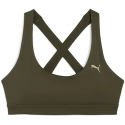 PUMA Cloudspun Mid Support Sport-BH Damen 70 - dark olive M