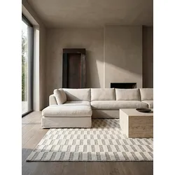 Teppich kariert Beige 194 x 290 cm - RIDGE   Kadima Design