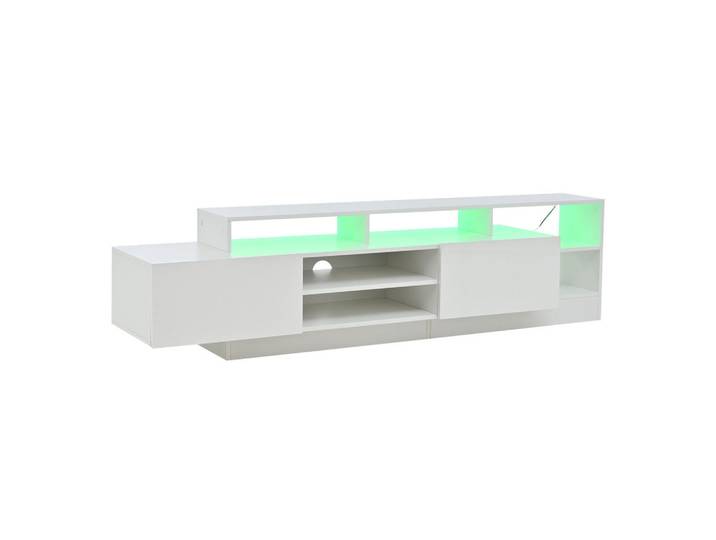Oxeza Tv-Element 190/40/48.5 cm Weiß mit LED-Anzeigen, Holz, Mode, Rechteckig, 190x48.5x40 cm, Wohnzimmer, TV Möbel, Lowboards, Lowboards stehend