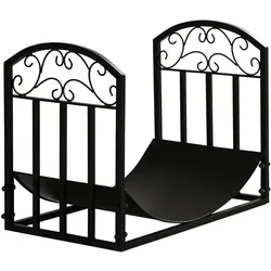 KAMINHOLZSTÄNDER, Metall, Schwarz