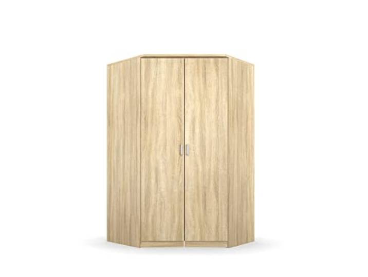 Rauch Möbel Bremen, Eckschrank, Farbe Eiche Sonoma, Breite 117 cm Eckkleiderschrank, 2-türig, Zubehör Basic, für Schlafzimmer, Kinderzimmer, Hauswirtschaftsraum, Garderobe, Flur