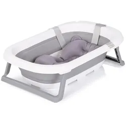 Chipolino Babywanne Isla mit Badekissen faltbar, integrierter Wasserablauf grau