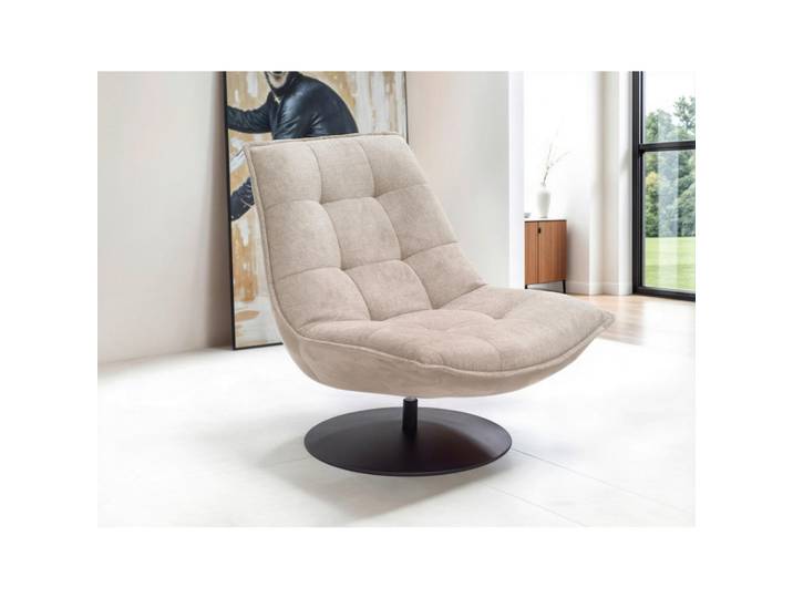 Mid.you Sessel Zen, Sand, Metall, 94x97x106 cm, Made in EU, Sitzfläche 360° drehbar, Wohnzimmer, Sessel, Sonstige Sessel